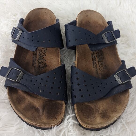 Women's Birkis Size 6 Narrow Dark Blue Freeport Double Strap Sandals 37 - Picture 1 of 6